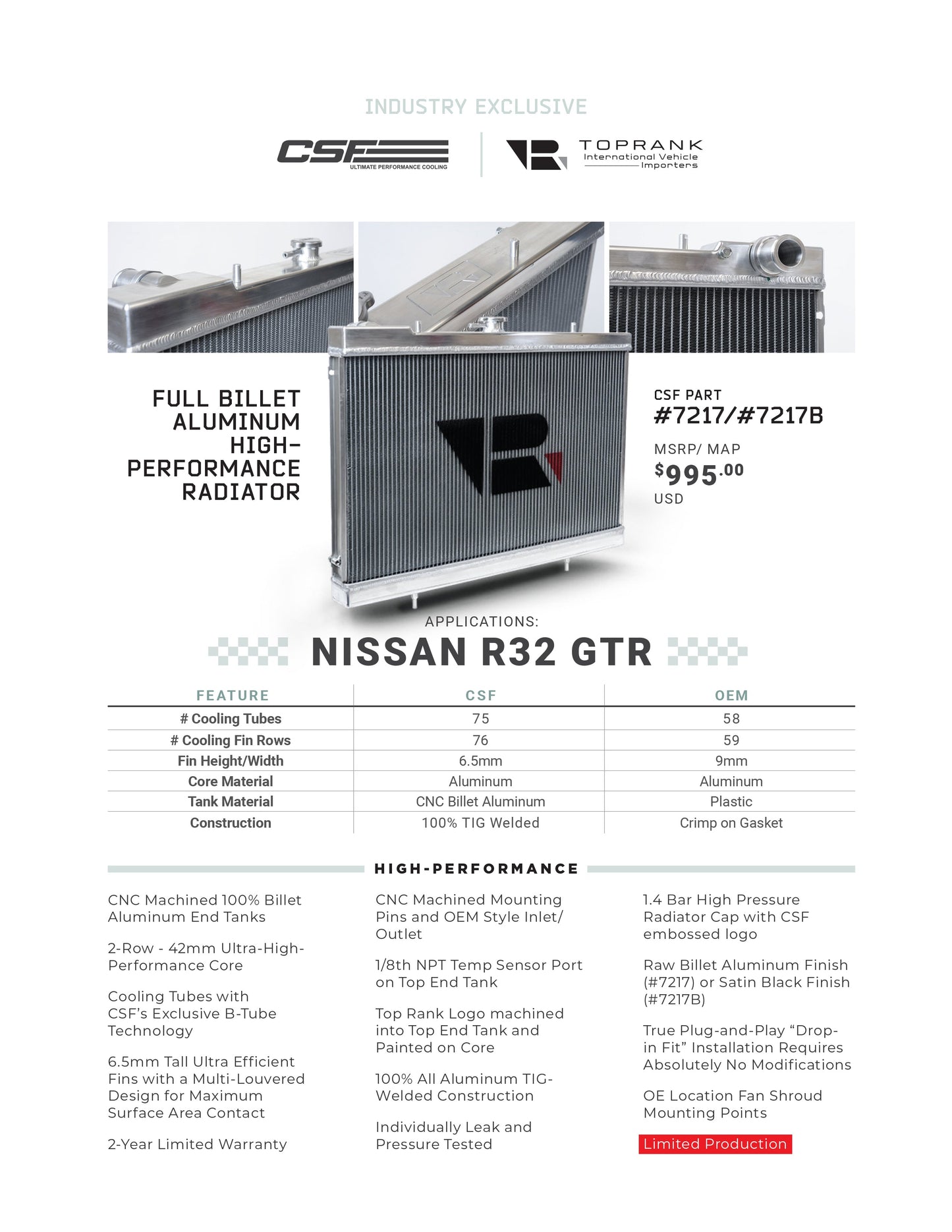 CSF Chłodnica Billet Nissan Skyline R32 - zdjęcie 11
