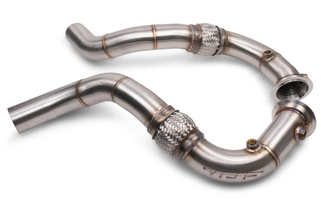 VRSF VRSF Racing Downpipes for V8 N63R 2017 – 2021 BMW M550i, 750i, 850i, X5 M50i, X6 M50i & X7 M50i G30 G05 G06 G07 G11 G31 — Brushed