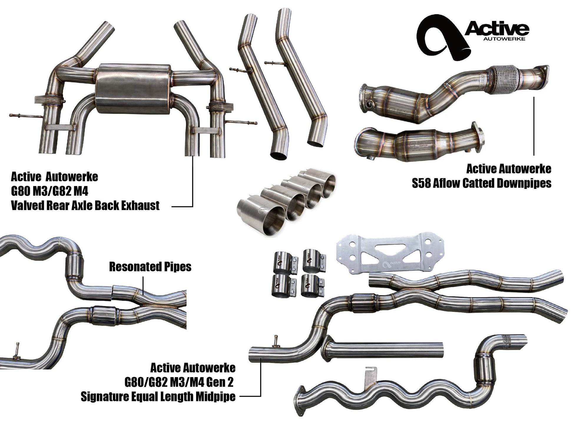 Zestaw wydechowy Active Autowerke BMW G80 M3 (AFlow Resonated)