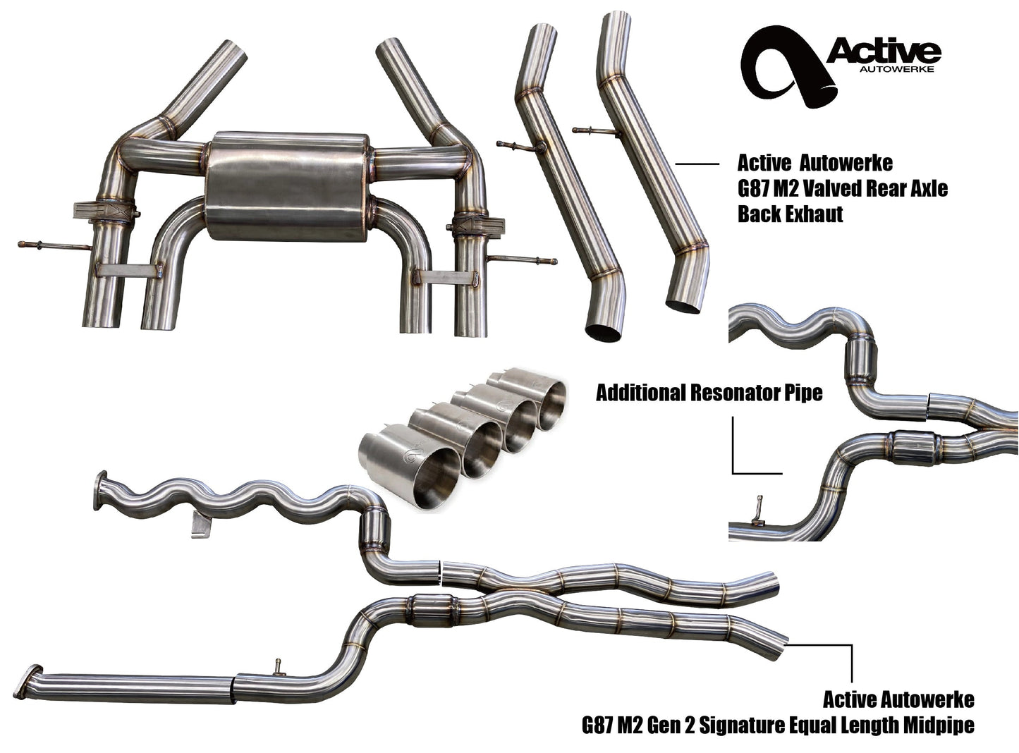 Zestaw wydechowy Active Autowerke BMW G87 M2 (Resonated)