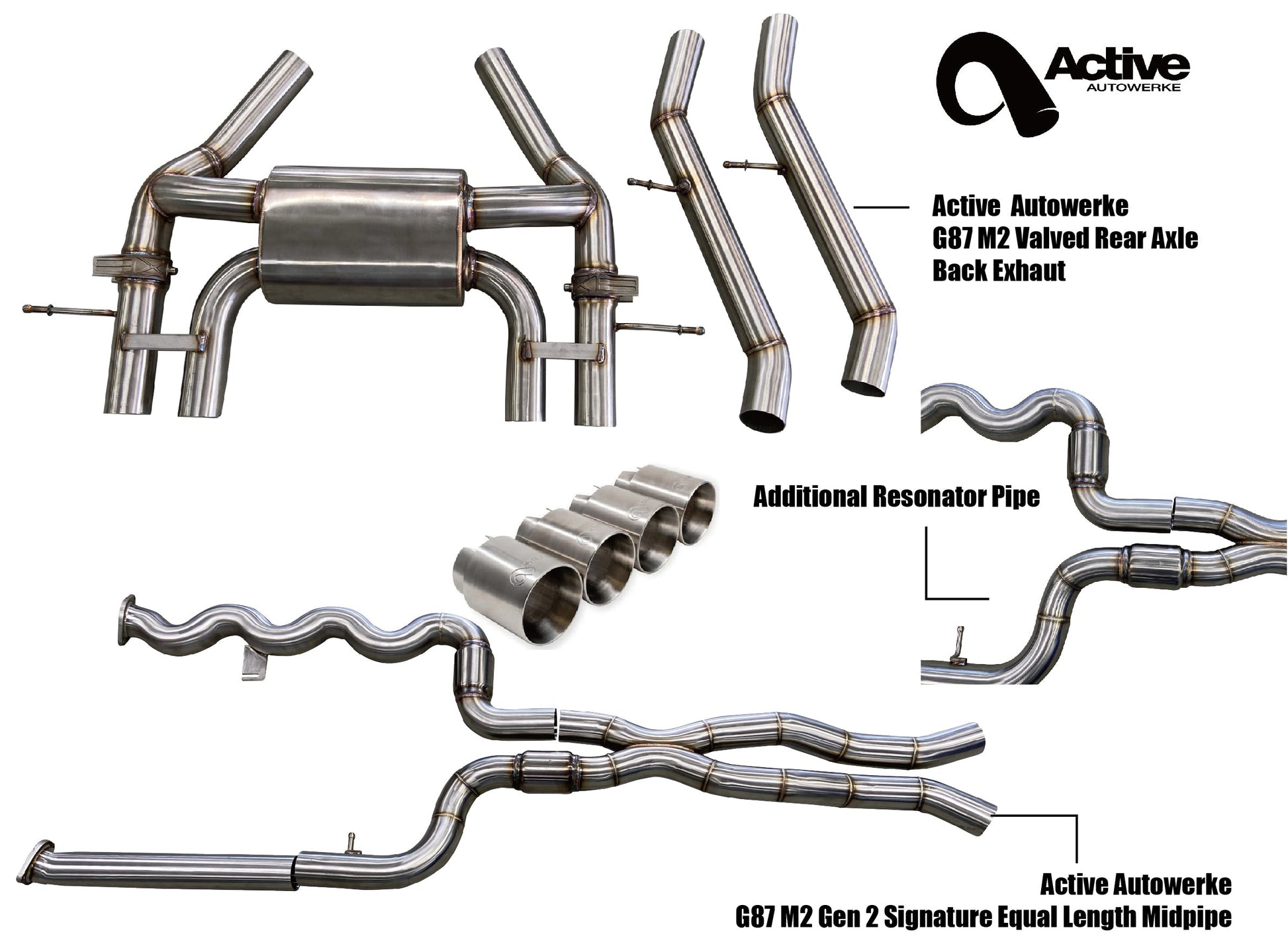 Zestaw wydechowy Active Autowerke BMW G87 M2 (Resonated)