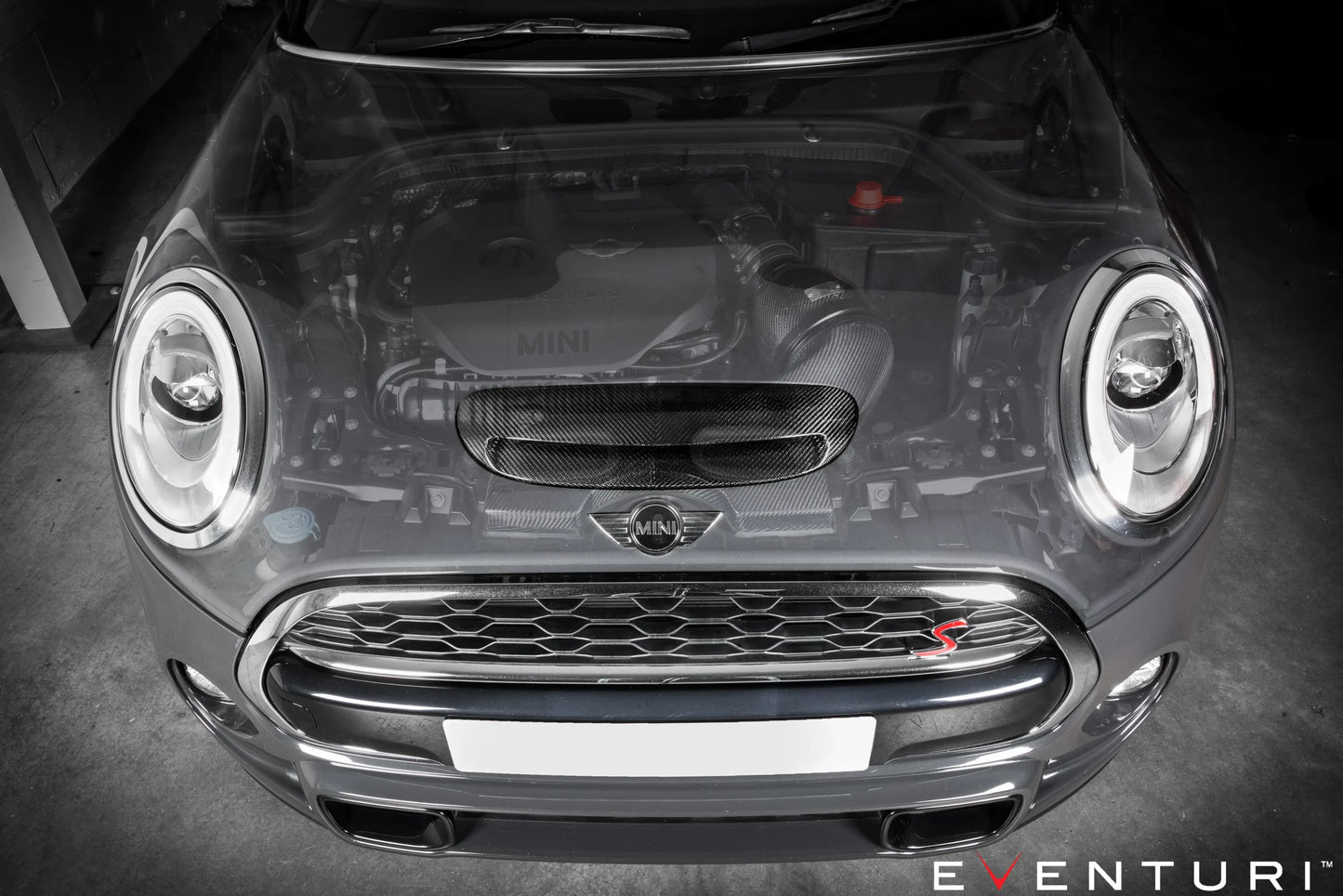 Eventuri Układ dolotowy MINI Cooper S / JCW (Pre-LCI) – wersja plastikowa z karbonowym scoopem – EVE-F56-PL-INT - zdjęcie 6