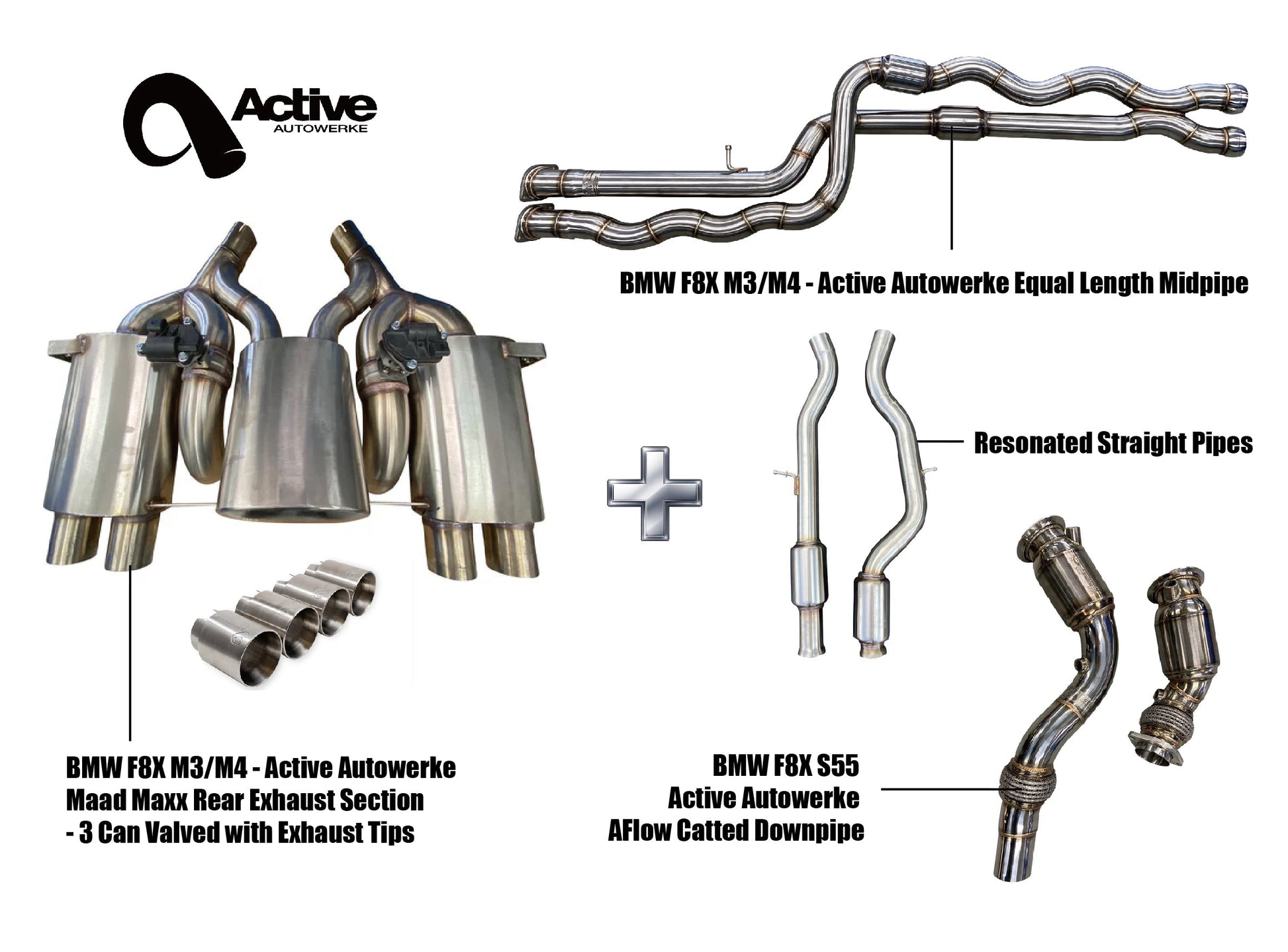 Zestaw wydechowy Active Autowerke BMW F80 M3 (AFlow Resonated)