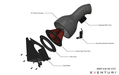 Eventuri Intake System BMW E36 M3 - EVE-E36M3-CF-INT