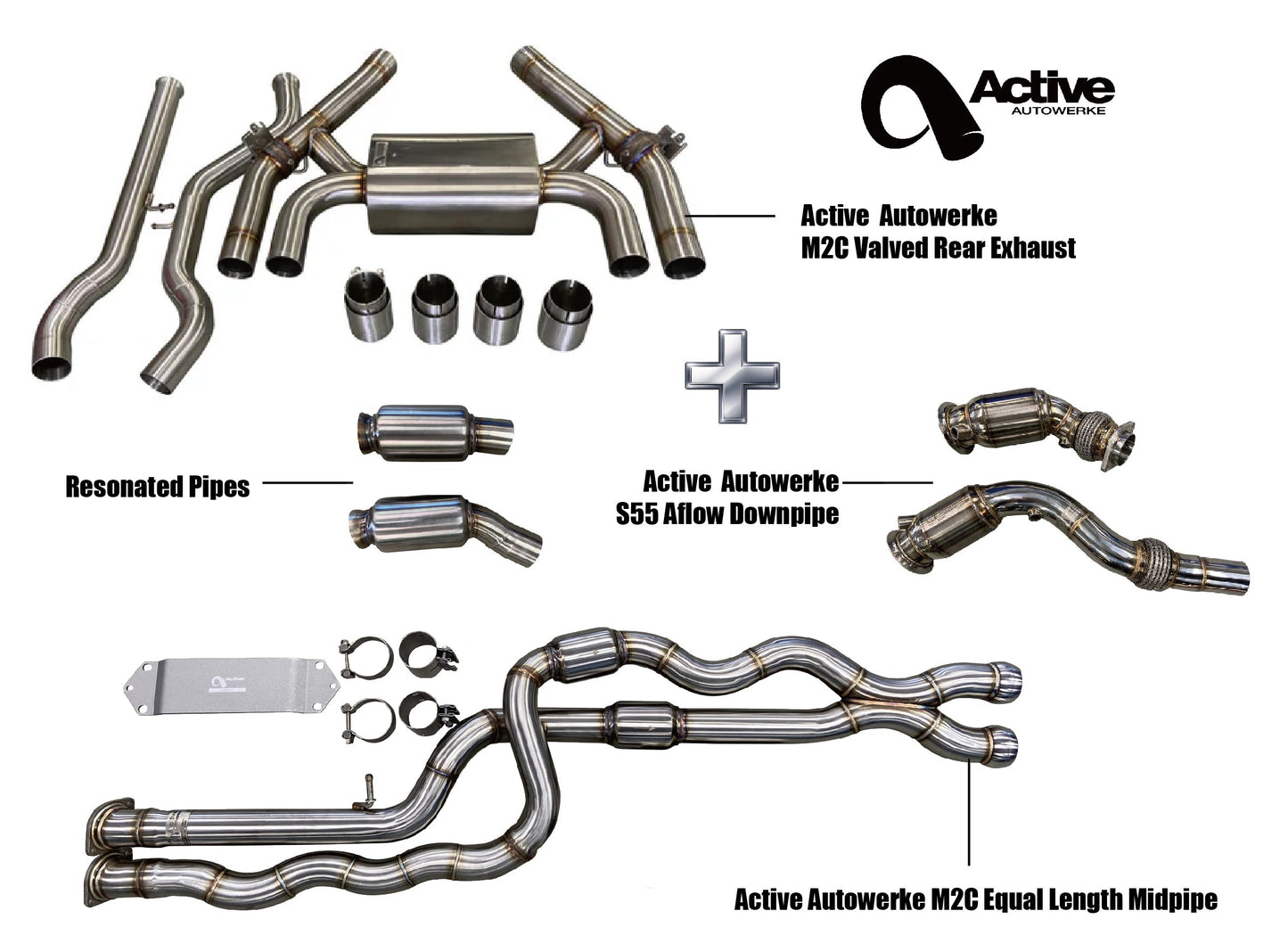 Zestaw wydechowy Active Autowerke BMW F87 M2 Competition (AFlow Resonated)