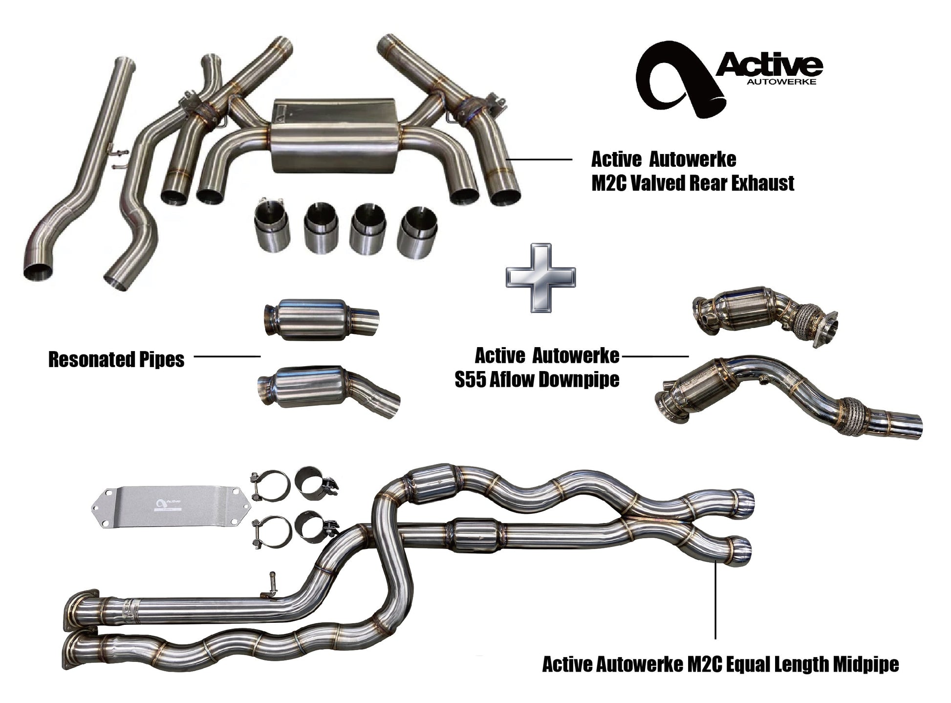 Zestaw wydechowy Active Autowerke BMW F87 M2 Competition (AFlow Resonated)