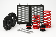 StartPack BMW M4 G82 – regulowane sprężyny H&R · dystanse Eibach 15 / 12 mm · aluminiowe kratki nadkola Kitsune