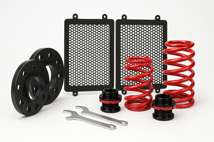 StartPack BMW M4 G82 – H&amp;R adjustable springs Eibach 15/12 mm spacers Kitsune aluminum wheel arch grilles 