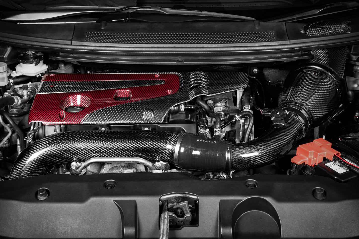Eventuri Karbonowa rura MAF V2 wraz z zestawem silikonowych przewodów Honda Civic FK2 Type R - EVE-FK2-CF-MAF