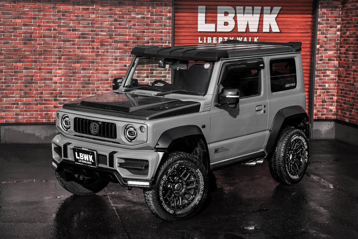 Suzuki Jimny (JB64/JB74) – bodykit widebody LB-Nation Type 2 Premium maska carbon FRP + carbon Liberty Walk – zdjęcie 1