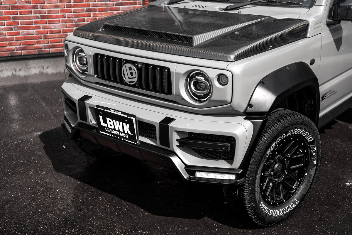 Suzuki Jimny (JB64/JB74) – bodykit widebody LB-Nation Type 2 Premium maska carbon FRP + carbon Liberty Walk – zdjęcie 13