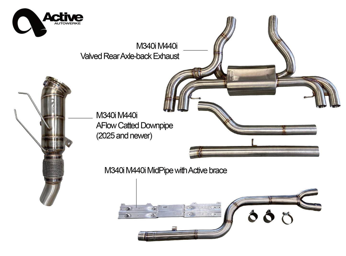 Downpipe Active Autowerke BMW M340i (Rear Aflow Midpipe Bundle 2025+)