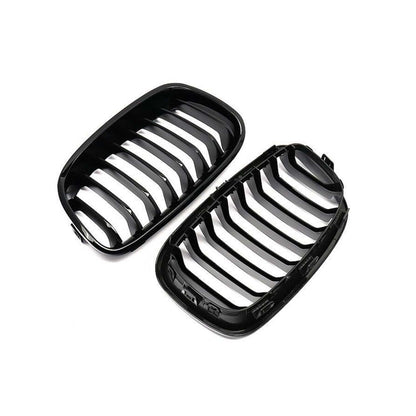 MHC Black BMW F20 & F21 1 Series Pre-LCI Gloss Black Single Slat Front Grilles