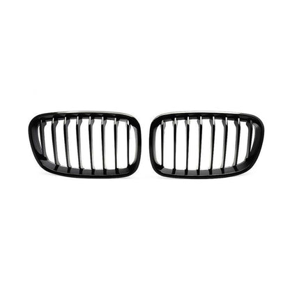 MHC Black BMW F20 & F21 1 Series Pre-LCI Gloss Black Single Slat Front Grilles