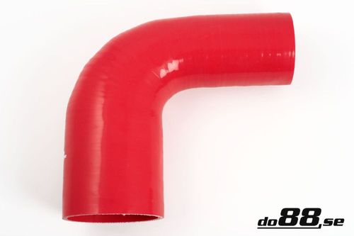 Wąż silikonowy kolanko redukcyjne do88 Czerwony RBR90G89-102