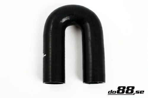 Wąż silikonowy kolanko do88 Czarny SB180G38