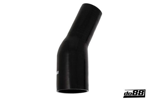 Wąż silikonowy kolanko redukcyjne do88 Czarny SBR25G76-102