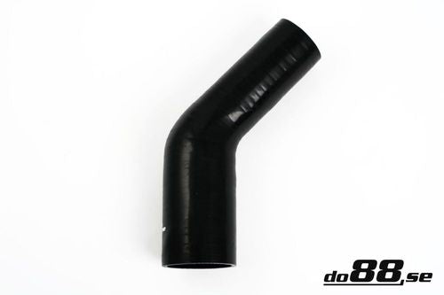 Wąż silikonowy kolanko redukcyjne do88 Czarny SBR45G51-63