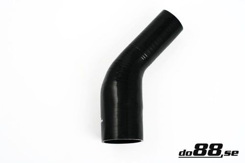 Wąż silikonowy kolanko redukcyjne do88 Czarny SBR45G60-76