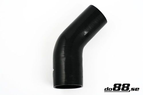 Wąż silikonowy kolanko redukcyjne do88 Czarny SBR45G70-102