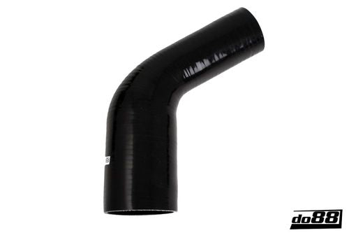 Wąż silikonowy kolanko redukcyjne do88 Czarny SBR60G60-76
