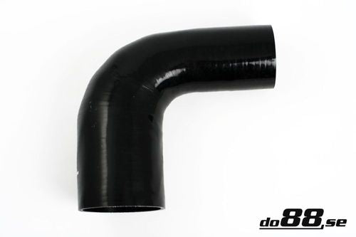 Wąż silikonowy kolanko redukcyjne do88 Czarny SBR90G76-102