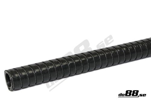 Wąż silikonowy elastyczny (rowkowany) do88 Czarny SF25-4M