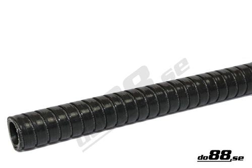 Wąż silikonowy elastyczny (rowkowany) do88 Czarny SF25