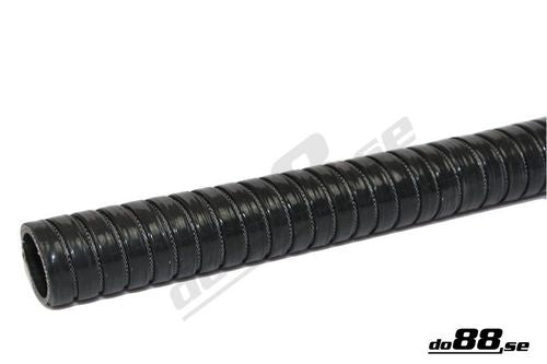 Wąż silikonowy elastyczny (rowkowany) do88 Czarny SF35
