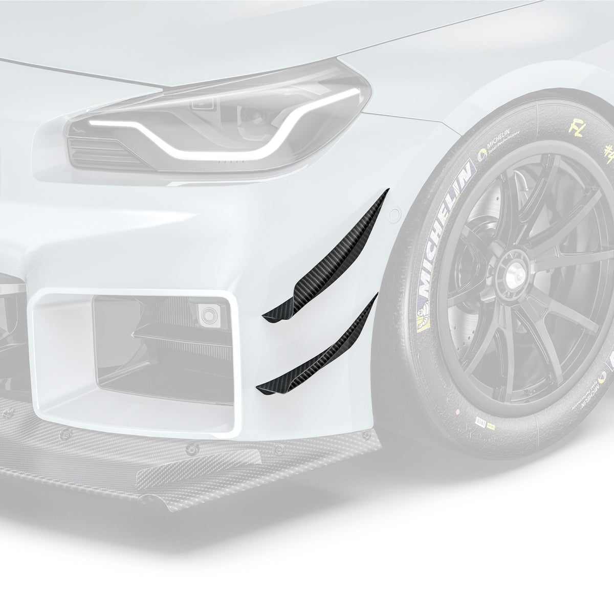 BMW G87 M2 – lotki zderzaka przedniego ARD Race carbon pre-preg ADRO