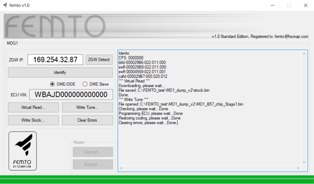 Programator ECU Active Autowerke BMW E70 X5 (Femto End User ONLY SOLD)