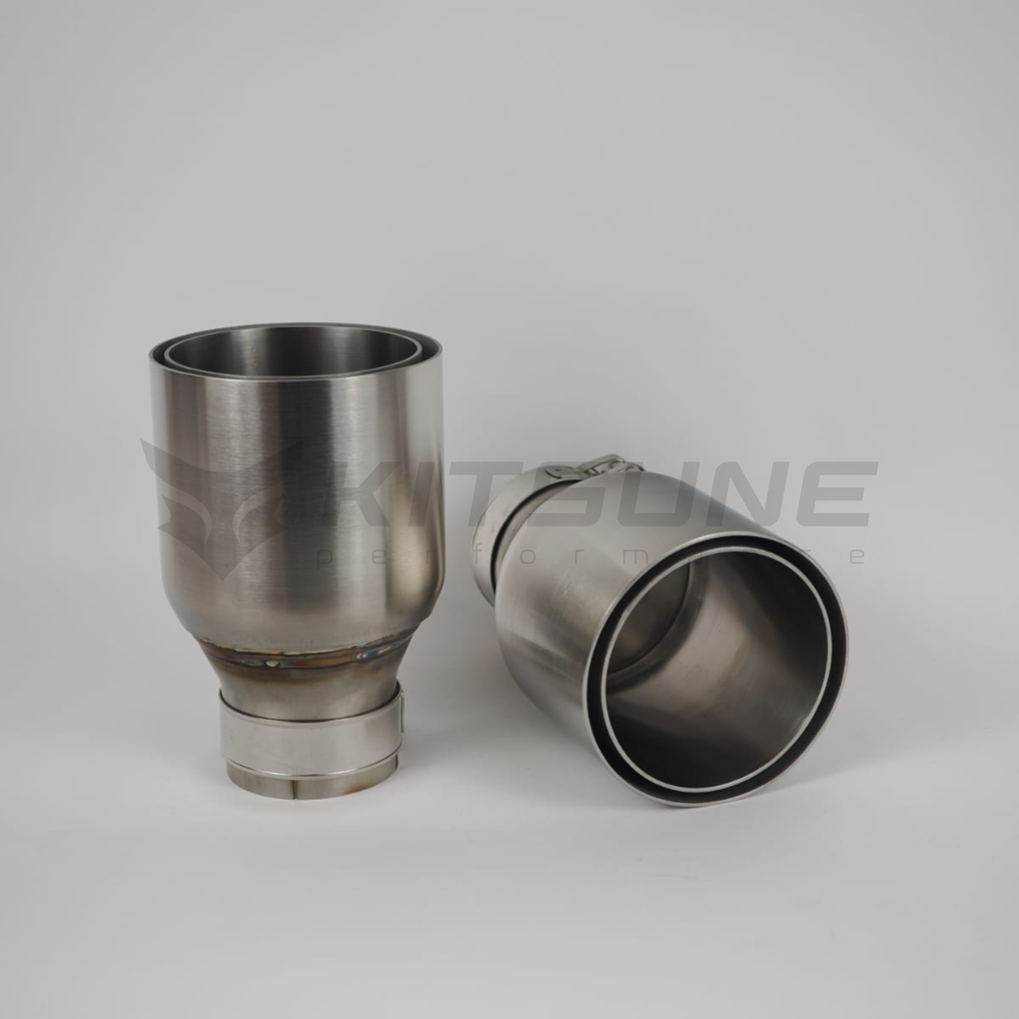 Końcówka wydechu podwójna – prosta – stal nierdzewna szczotkowana (1 szt.)